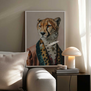 Tablou înramat „Sir Cheetah In Vintage Clothing” de SHANDU