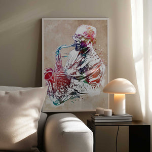 Tablou înramat „Saxophone music art” de Justyna Jaszke