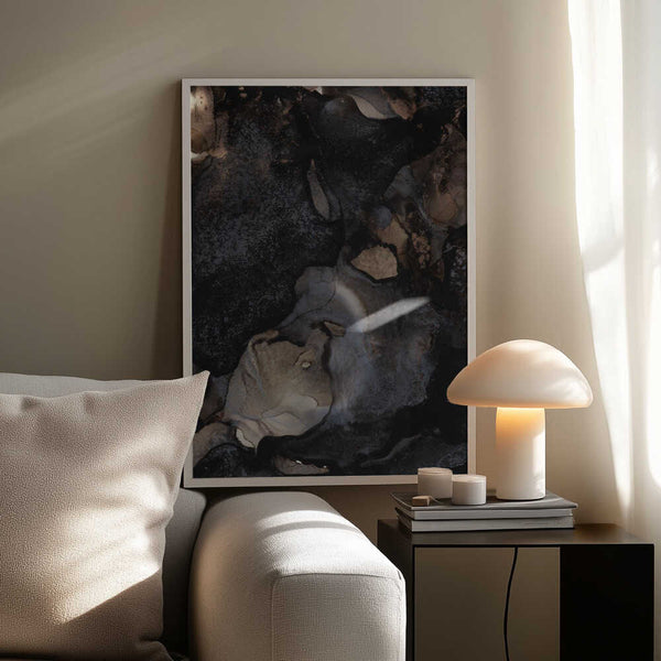 Tablou înramat „Swirling Dark and Earthy Tones” de uplusmestudio