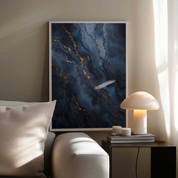 Tablou înramat „Blackout With Gold Vibes” de Kintsugi99