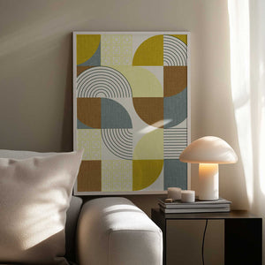 Tablou înramat „Palm Springs Desert Shapes Mustard” de Alexandra Weise