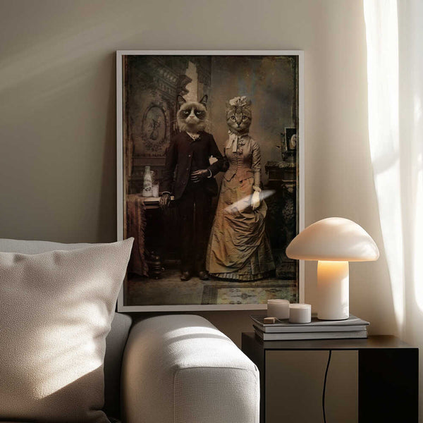 Tablou înramat „Cat Couple” de DDiArte