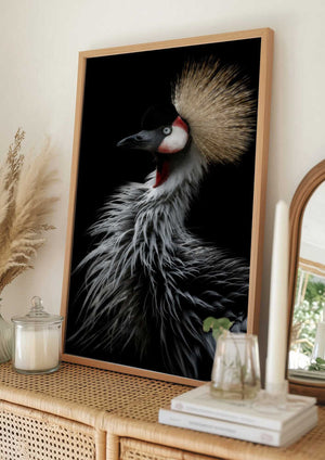 Tablou înramat „Crowned crane's portrait” de Eiji Itoyama