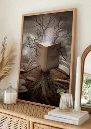 Tablou înramat „Old Tree Reading Story Book” de Angela Waye