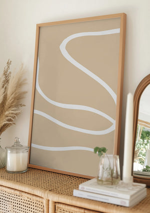Tablou înramat „Beige Lines 01” de Pictufy Studio