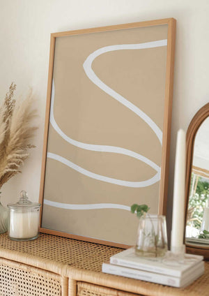 Tablou înramat „Beige Lines 01” de Pictufy Studio