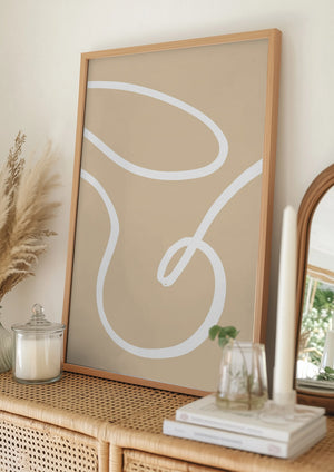 Tablou înramat „Beige Lines 02” de Pictufy Studio