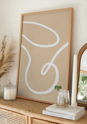 Tablou înramat „Beige Lines 02” de Pictufy Studio