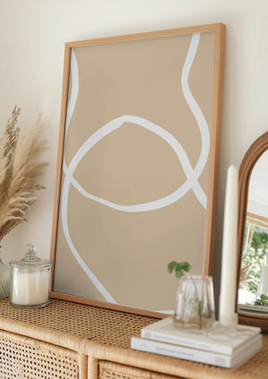 Tablou înramat „Beige Lines 04” de Pictufy Studio