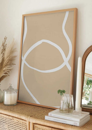 Tablou înramat „Beige Lines 04” de Pictufy Studio