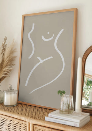 Tablou înramat „Body Sketch Sand” de Pictufy Studio