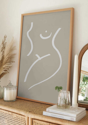 Tablou înramat „Body Sketch Sand” de Pictufy Studio