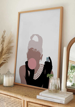 Tablou înramat „Bubblegum Girl” de Pictufy Studio II