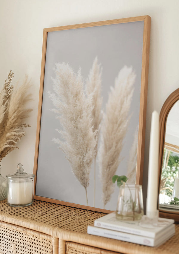Tablou înramat „Pampas Grass Grey 02” de Pictufy Studio III