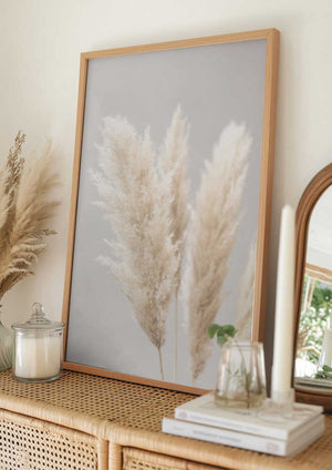 Tablou înramat „Pampas Grass Grey 02” de Pictufy Studio III