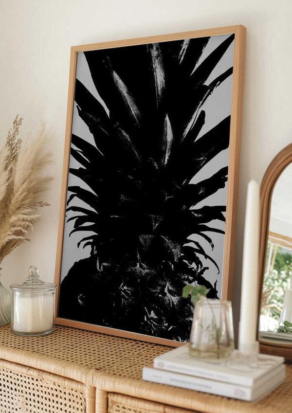 Tablou înramat „Pineapple bw” de Pictufy Studio III