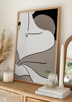 Tablou înramat „matisse_shoulder_vector_002_Black” de Pictufy Studio II