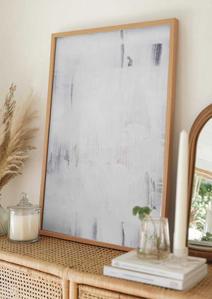 Tablou înramat „Soft White Brushstrokes” de uplusmestudio