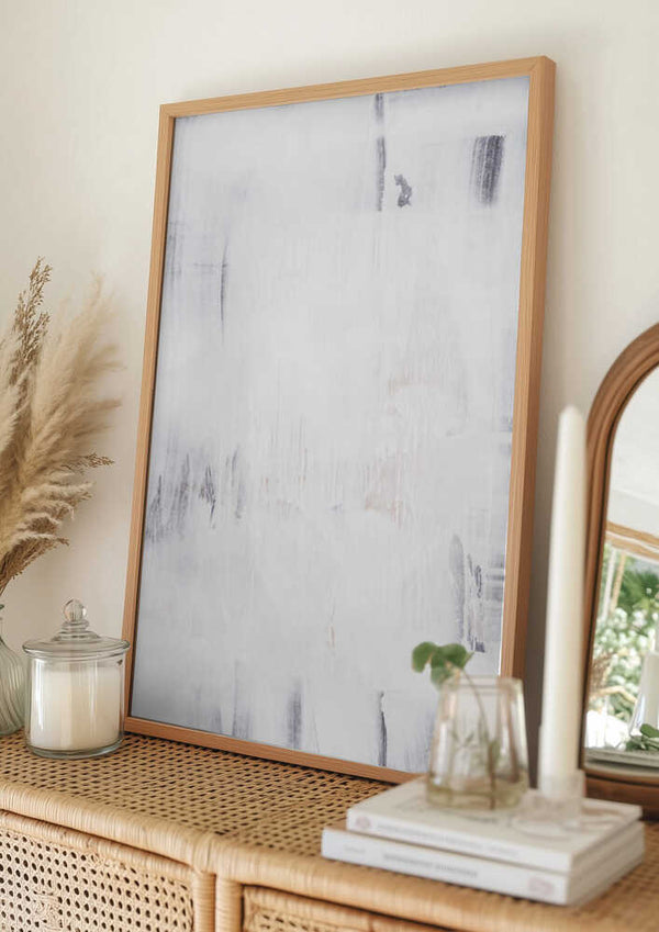 Tablou înramat „Soft White Brushstrokes” de uplusmestudio