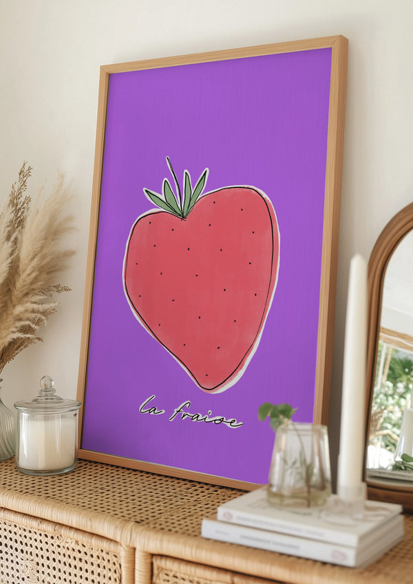 Tablou înramat „Stylized Strawberry Delight” de uplusmestudio