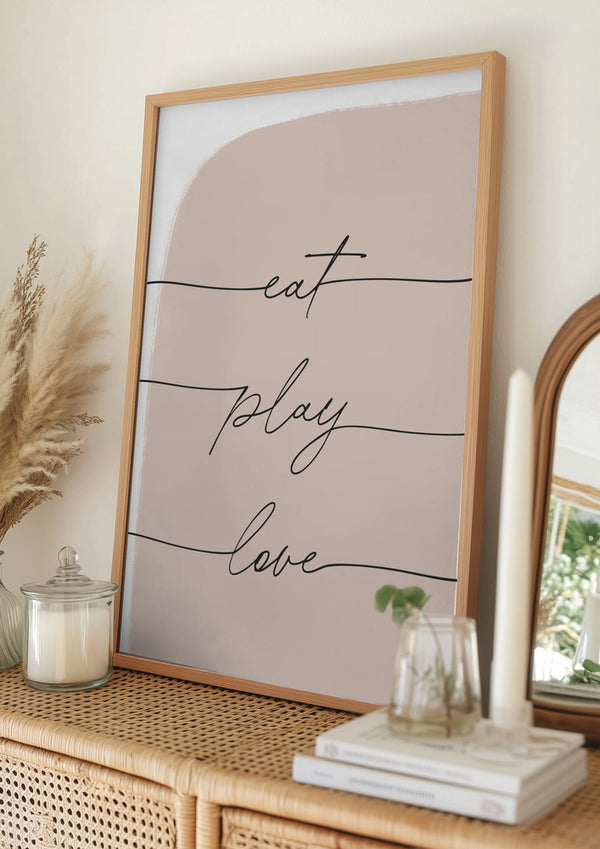 Tablou înramat „Eat Play Love” de uplusmestudio