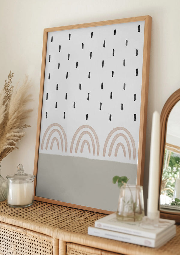 Tablou înramat „Muted Rainbows Sky” de uplusmestudio