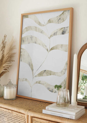 Tablou înramat „Gentle Leaf Waves” de uplusmestudio