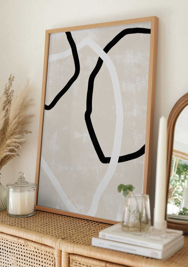 Tablou înramat „Curved Lines Dance” de uplusmestudio