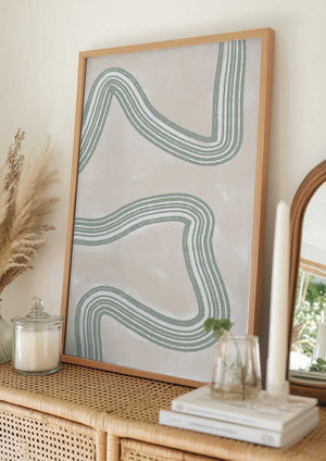 Tablou înramat „Curved Tranquility” de uplusmestudio