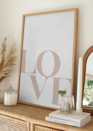 Tablou înramat „Minimalist Love Typography” de uplusmestudio