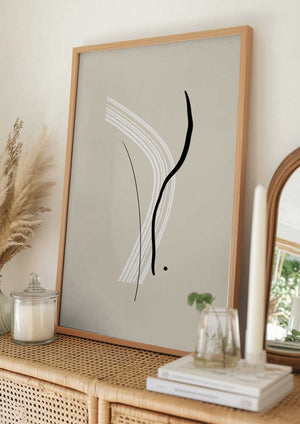 Tablou înramat „Elegant Black and White Lines” de uplusmestudio