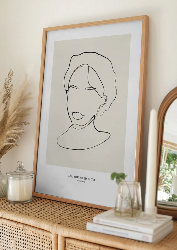 Tablou înramat „Modern female line art” de NKTN