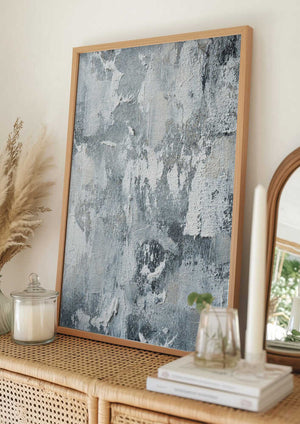 Tablou înramat „Textured Layers Of White And Gray” de uplusmestudio