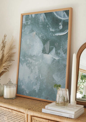 Tablou înramat „Green and White Acrylic” de uplusmestudio