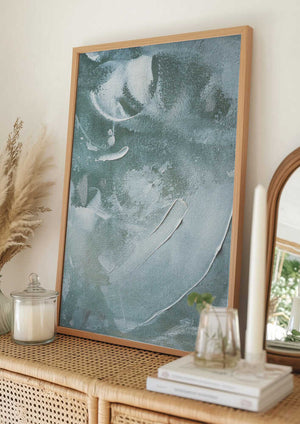 Tablou înramat „Green and White Acrylic” de uplusmestudio