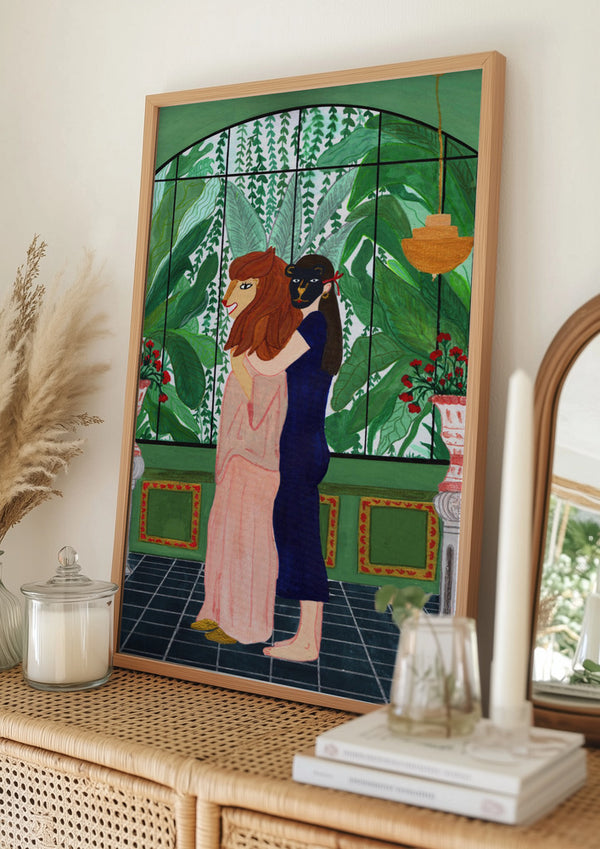 Tablou înramat „Lion Mom” de Jota de jai