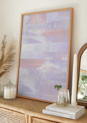 Tablou înramat „Pastel Hues Of Lavender And Peach” de uplusmestudio