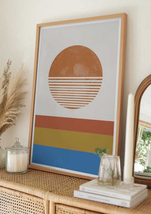 Tablou înramat „Striped Horizon Sun” de THE MIUUS STUDIO