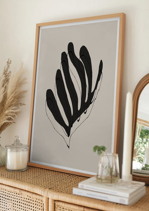 Tablou înramat „Abstract Leaf Lines” de THE MIUUS STUDIO