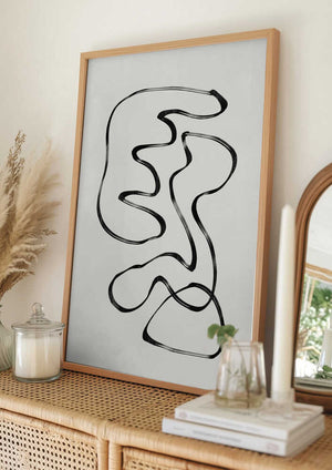 Tablou înramat „Curved Monochrome Paths” de THE MIUUS STUDIO