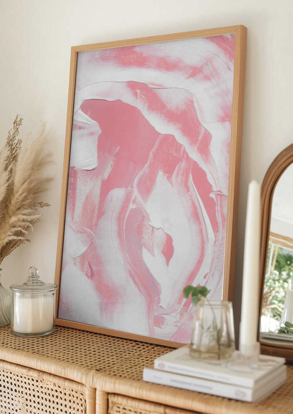 Tablou înramat „Harmonious Blend Of Pink And White Hues” de uplusmestudio