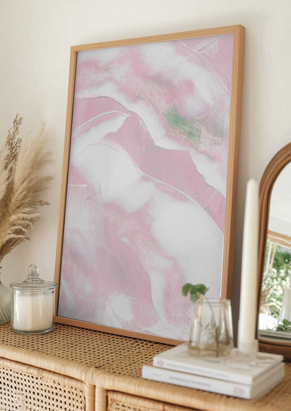 Tablou înramat „Gentle Blush Fields” de uplusmestudio