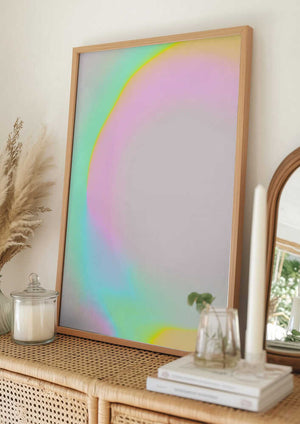 Tablou înramat „Pastel Glow Curve” de Treechild