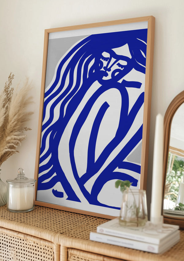 Tablou înramat „Blue Contours” de Treechild