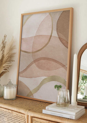 Tablou înramat „Blush and Brown Abstract” de Kathrin Pienaar
