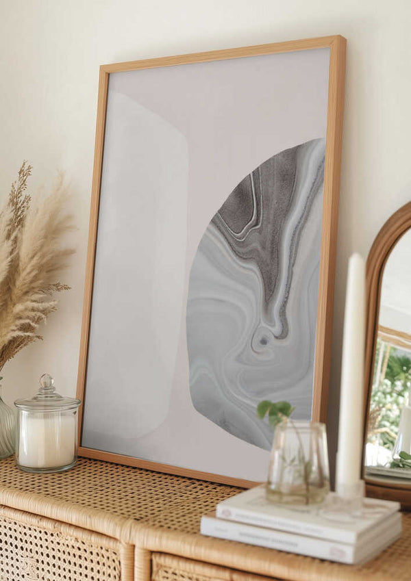 Tablou înramat „Marble Texture with Fluid Lines” de uplusmestudio
