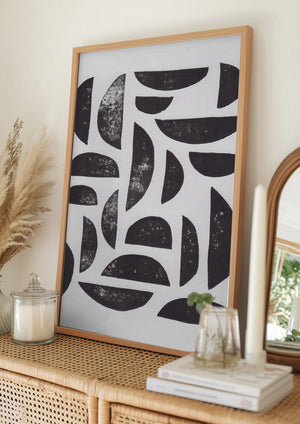 Tablou înramat „Linocut Abstract #7” de Alisa Galitsyna