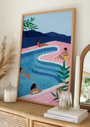 Tablou înramat „Pool Ladies” de Maja Tomljanovic