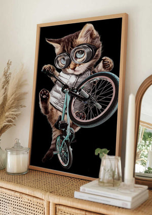 Tablou înramat „bmx cat” de Adam Lawless