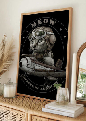 Tablou înramat „meow academy” de Adam Lawless